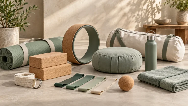 Coordinated yoga product collection prepared for custom branding and private label development.